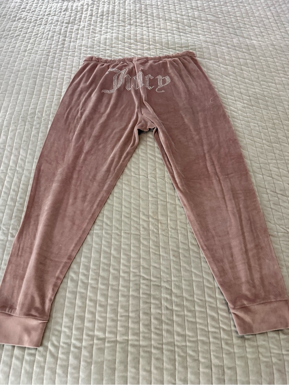 Juicy Couture Velour Pajama Set Rhinestone Y2K Loungewear Sleepwear - Size XL - Picture 7 of 12